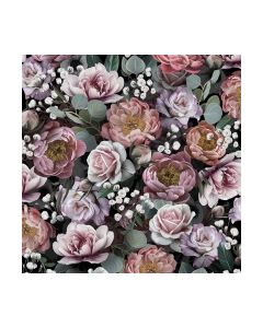 Салфетка (SN0060) 33x33, Vintage Flowers Black