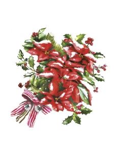 Салфетка (SN0079) 33x33 Red Christmas Poinsettia