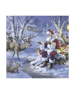 Салфетка (SN0352) 33x33,Santa in Forest