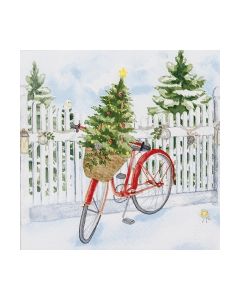 Салфетка (SN0417) 33x33 Christmas Bike