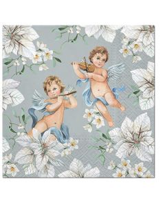 Салфетка (SN1016) 33x33 cm - Angels in Flowers silver