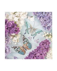 Салфетка (SN1026) 33x33,  Lilac Collage with Butterflies