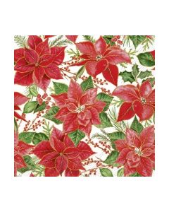 Салфетка (SN1188) 33x33 cm - CHRISTMAS POINSETTIA white