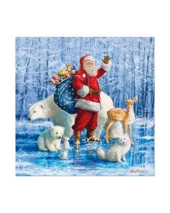 Салфетка (SN1189) 33x33 cm - Santa Claus With Animals