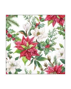 Салфетка (SN1190) 33x33 cm - Christmas florals 