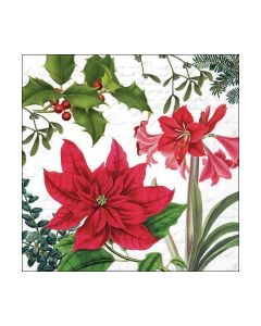 Салфетка (SN1199) 25x25 cm - Christmas plants white