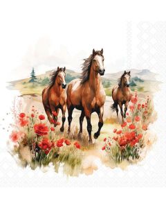 Салфетка (SN1226) 33x33, Trotting horses
