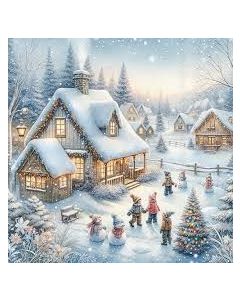 Салфетка (SN1234) 33x33 cm - Winter in Backyard