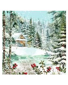 Салфетка (SN1238) 33x33 cm - Cabin in the Woods