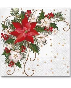 Салфетка (SN1241) 33x33 cm - Poinsettia Composition