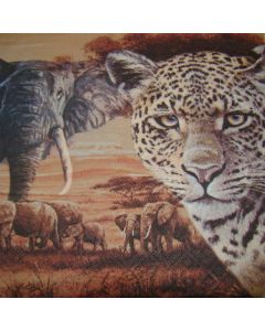Салфетка (SN0275) 33x33 см, Safari Collage