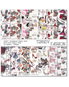 К-т дизайнерски картони 30 x 30 см, 14л, 190 гр. - Trendy Fashion Collection