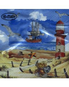 Салфетка (SN0574) 33х33, Fishing on the Coast