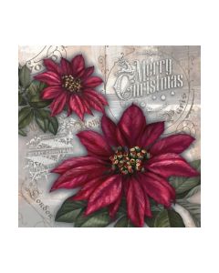 Салфетка (SN0775) 33x33, Flores de la Navidad red