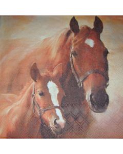 Салфетка (SN0007) 33х33,HORSE WITH FOAL