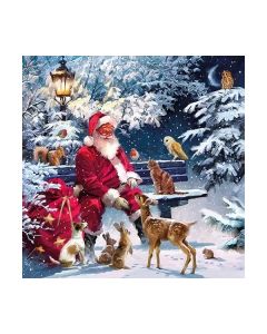 Салфетка (SN0915) 33x33, Santa On Bench