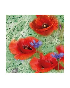 Салфетка (SN0940) 33x33, Painted Poppies Green