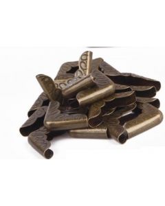 Метални ъгли за албуми, бележници, книги и др.  Бронз 20x14 mm, /14x14x2.8 mm/ 1 бр.