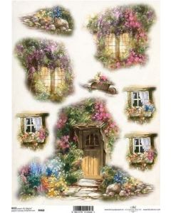 ITD RICE PAPER A4 - door, window and flowers