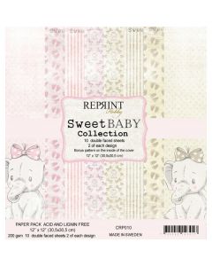 К-т дизайнерски скрапбукинг картони 30,5 x 30,5 см, 10 бр, 200 гр. Sweet Baby Pink
