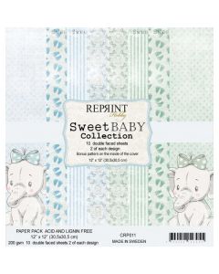 К-т дизайнерски скрапбукинг картони 30,5 x 30,5 см, 10 бр, 200 гр. Sweet Baby Blue