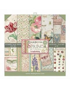 К-т дизайнерски скрапбукинг картони 30,5 x 30,5 см, 10 бр, 170 гр, Spring Botanic (sbbl50 N)