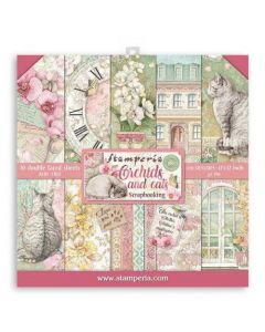 К-т дизайнерски скрапбукинг картони 30,5 x 30,5 см, 10 бр, 190 гр, Orchid and cats SBBL81