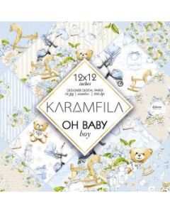 К-т дизайнерски картони 30 x 30 см, 16л, 190 гр. - Oh Baby Boy